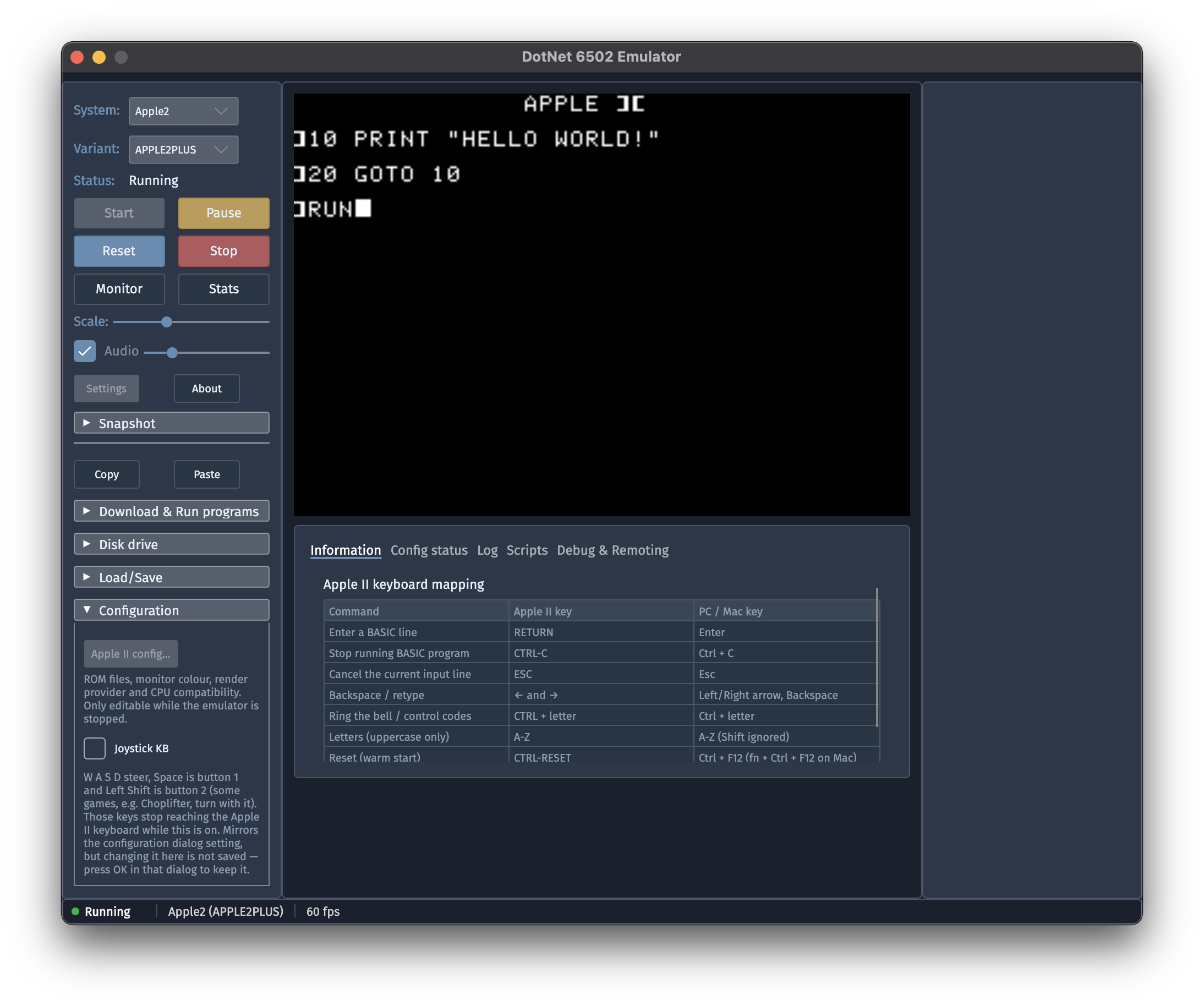 Avalonia Desktop app, Apple II BASIC