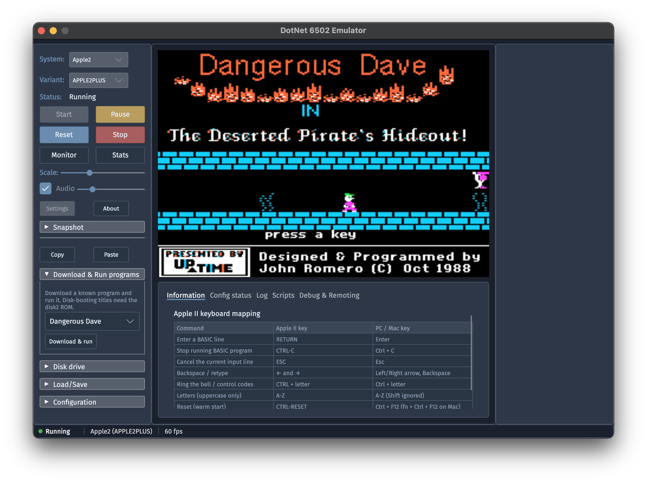 Avalonia Desktop app, Apple II Dangerous Dave